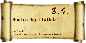 Budinszky Ildikó névjegykártya